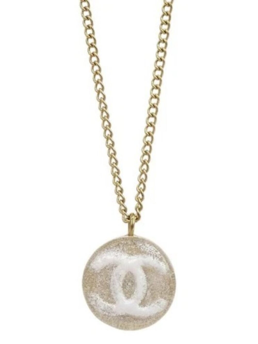 Chanel Medallion Gold Chain Pendant Necklace 03A 187644